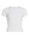 Agolde Arlo Rib-knit Pocket Tee In White