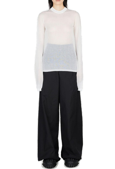 Ann Demeulemeester Betsy Cotton-blend Top In White