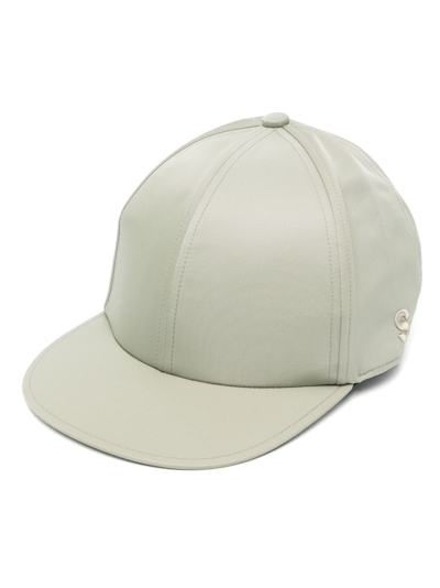 Sacai Panelled Flat Peak Cap In Green