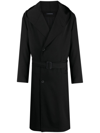 YOHJI YAMAMOTO BELTED HOODED WOOL TRENCH COAT