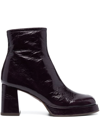 Chie Mihara Katrin 80mm Leather Ankle Boots In Negro