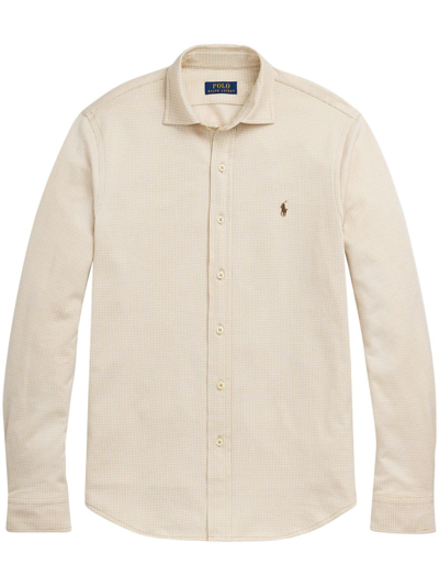 Polo Ralph Lauren Polo Pony Button-up Cotton Shirt In Neutrals