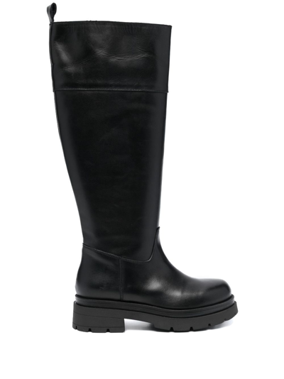 P.a.r.o.s.h. Knee-high Leather Boots In Black