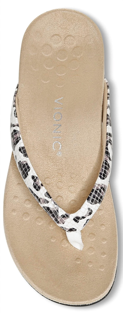 Vionic Dillon Leopard Sandals In White