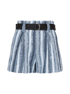 IRO Cadea Striped Shorts In Denim Blue