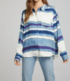 Chaser Saville Button Down Shirt In Pacific Stripe In Multi