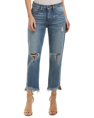 Hidden Jeans Women Cutoff Distressed Fringe Cotton Denim Cropped Ripped Jeans In Blue