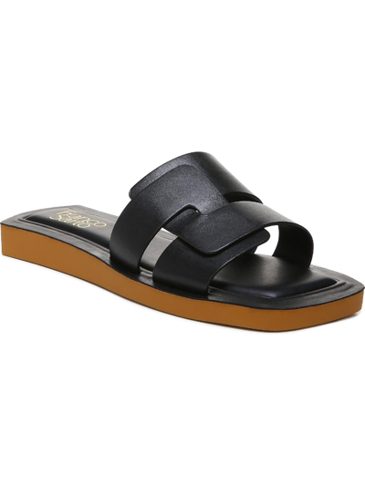 Franco Sarto Capri Womens Leather Slip On Slide Sandals In Black