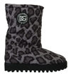 DOLCE & GABBANA Dolce & Gabbana Leopard Boots Padded Mid Calf Men's Shoes