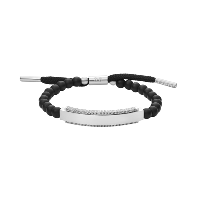 Skagen Skjm0221040 Man Bracelet Black Size - Stainless Steel, Glass In Silver