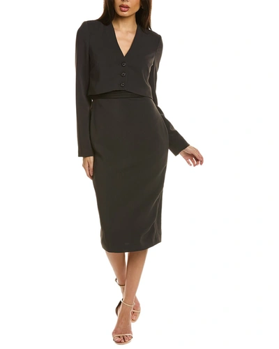 Badgley Mischka Tailored Sheath Dress In Grey