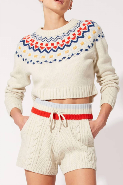 Solid & Striped The Carly Pullover Fairisle Sweater In Eggshell Multi