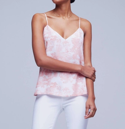L Agence Jane Camisole Tank Top In Rose Tan Multi Tropical Toile In Pink