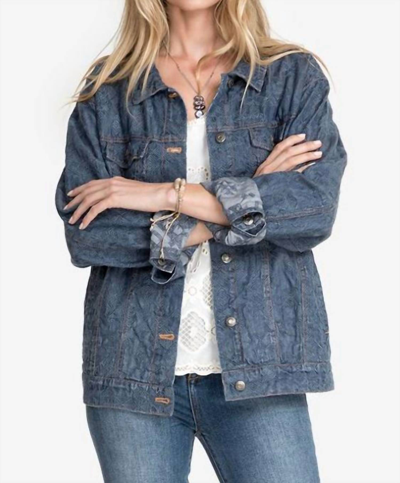 Johnny Was Qiva Denim Jacket In Denim Blue In Multi