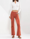 Sneak Peek High Rise Solid Slim Bootcut Jeans In Rust In Multi