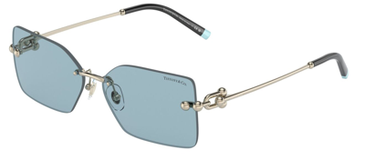 Tiffany & Co Tf3088 Rectangle-frame Acetate And Metal Sunglasses In Blue