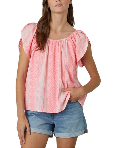 Velvet By Graham & Spencer Hadden Linen-blend T-shirt In Pink