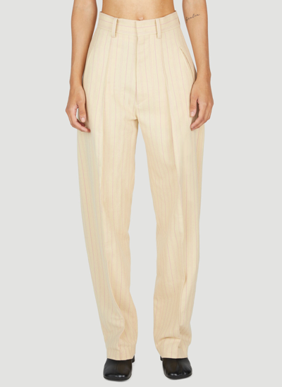 Isabel Marant Sopiavea Striped Tapered Pants In Yellow