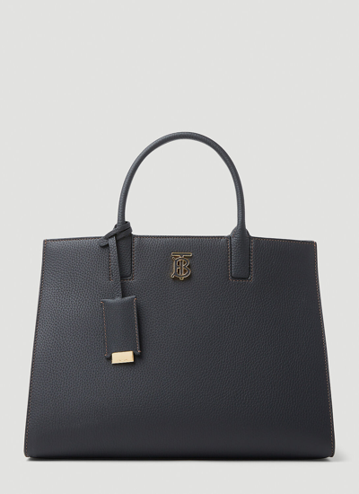 Burberry Tb Plaque Tote Bag In Black