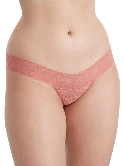 Hanky Panky Daily Lace Low Rise Thong 1-pack In Antique Rose Pink