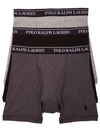 Polo Ralph Lauren Classic Fit Cotton Wicking Boxer Brief 3-pack In Black,grey Combo