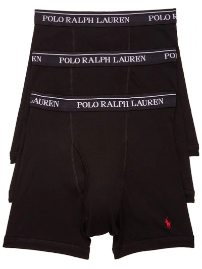 Polo Ralph Lauren Classic Fit Cotton Wicking Boxer Brief 3-pack In Black