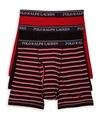 Polo Ralph Lauren Classic Fit Cotton Wicking Boxer Brief 3-pack In Black,red,stripe
