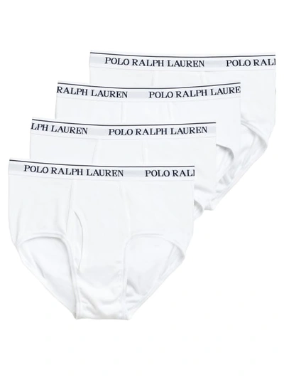 Polo Ralph Lauren Classic Fit Mid-rise Cotton Brief 4-pack In White