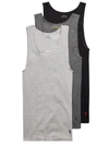 Polo Ralph Lauren Classic Fit Cotton Wicking Tanks 3-pack In Grey Assorted