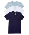 Polo Ralph Lauren Classic Fit Cotton Wicking V-neck T-shirt 3-pack In White,blue,navy