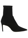 Stuart Weitzman Black Ankle Boots With Stiletto Heel And Zip Closure On The Side In Suede Woman In Black