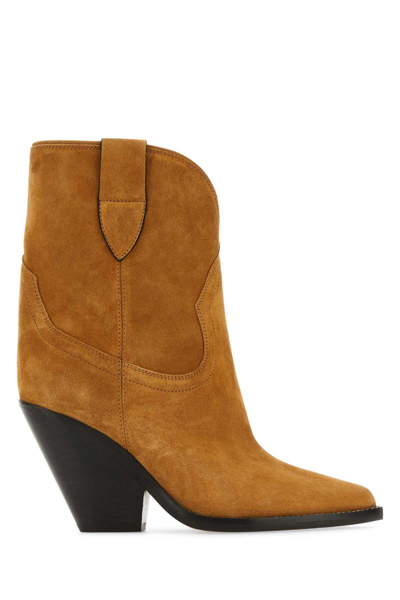 Isabel Marant Leyane Pointed Toe Ankle Boots In Brown