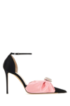Mach&mach Double Heart 110mm Satin Pumps In Black