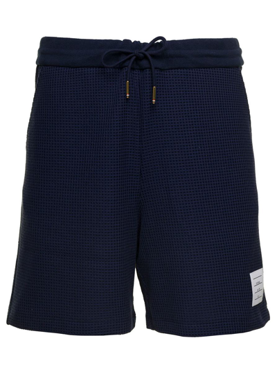 Thom Browne Embroidered Cotton Track Shorts In Multicolor