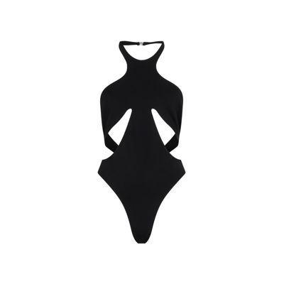 Mugler Cutout Swimsuit In Black