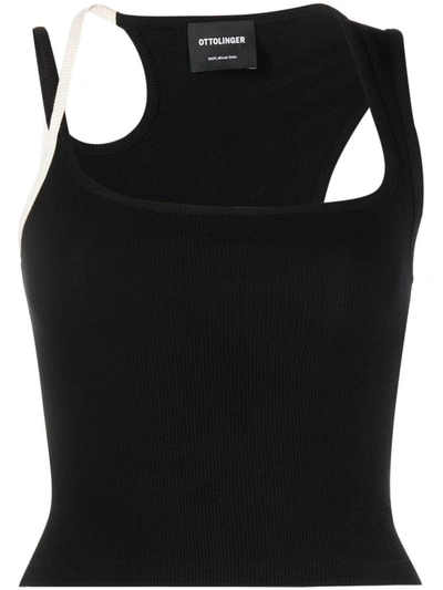 Ottolinger Otto Lounge Rib Stretch Cotton Tank Top In Black