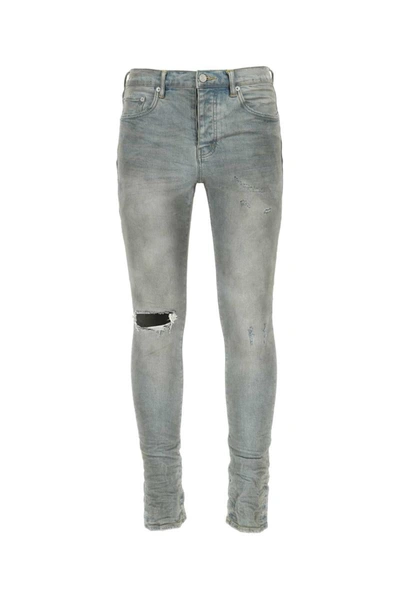 Purple Denim Jeans-36 Nd  Male In Grey