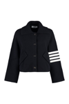 Thom Browne 4-bar Stripe Cropped Jacket In Blue