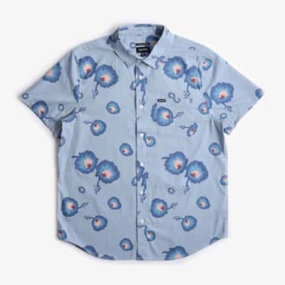 New In Charter Print Ss Shirt Dusty Blue/ Pacific Blue/ Coral