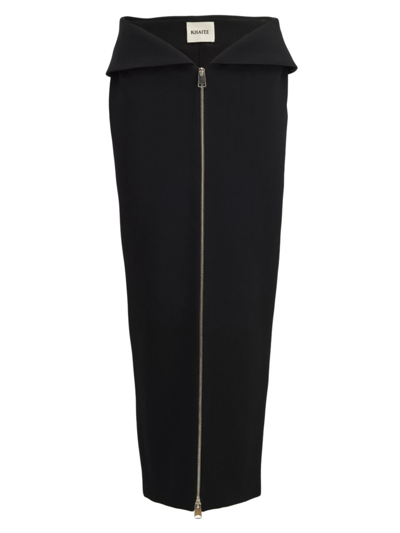 Khaite Pepita Skirt In Black