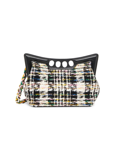 Alexander Mcqueen Tweed The Small Peak Shoulder Bag In Multicolor