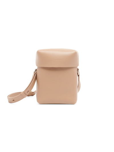 JIL SANDER MEN'S LID SMALL LEATHER CROSSBODY BAG