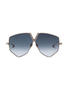 Valentino V-hexagon 64mm Geometric Sunglasses In Blue
