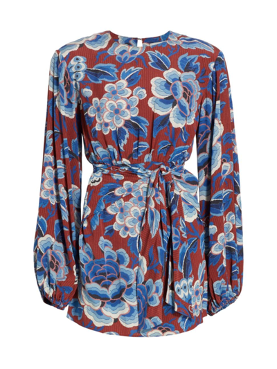Rhode Women's Markie Floral Tie-front Minidress In Mariposa