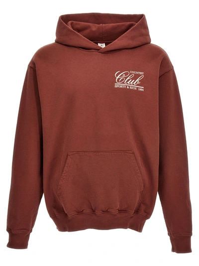 SPORTY AND RICH 94 COUNTRY CLUB SWEATSHIRT BROWN
