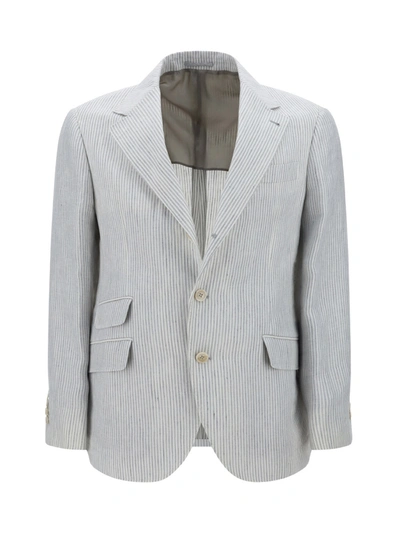 Brunello Cucinelli Blazer Jacket In Bianco