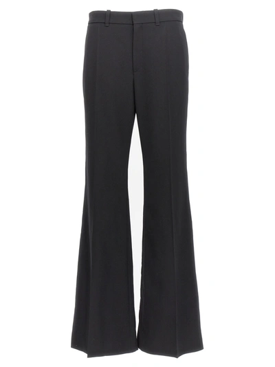 Chloé Wool And Silk-blend Cady Flared Pants In Black