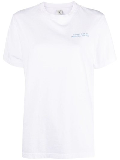 Sporty And Rich Wimbledon Cotton T-shirt In White