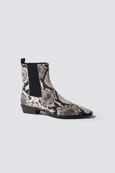 Jonathan Simkhai 35mm Lennon Python Print Ankle Boots In Natural