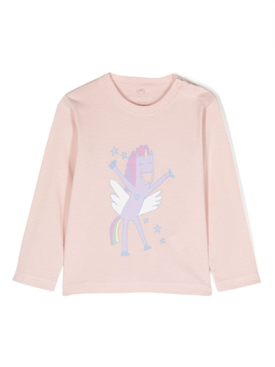 Stella Mccartney Babies' Unicorn-print Cotton Sweatshirt In Pink